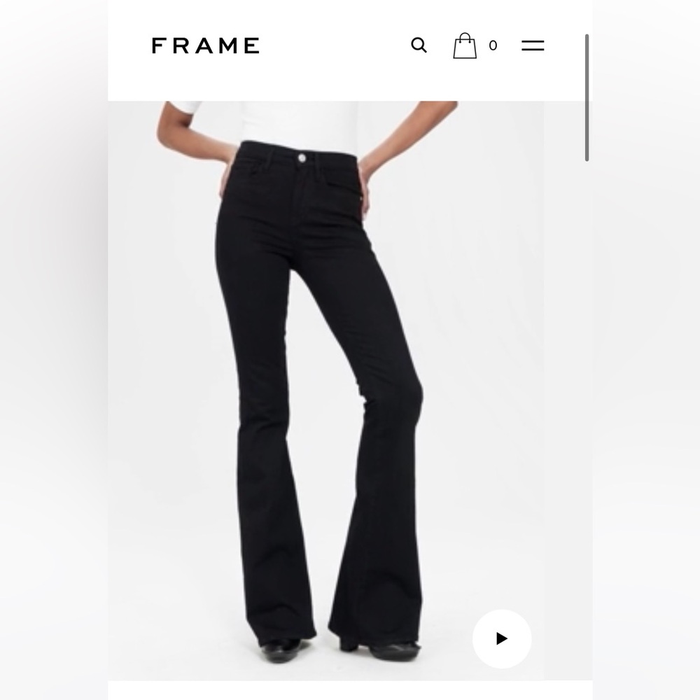 FRAME Le High Flares Film Noir Black